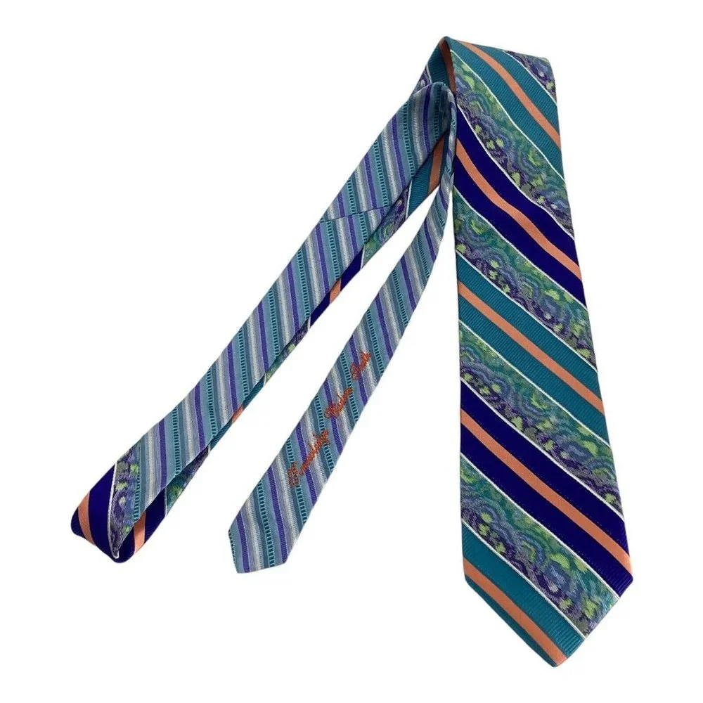 ROBERT GRAHAM XL Blue Art Print Silk Tie Made In USA 62"-3.25" EX COND - Picture 8 of 8